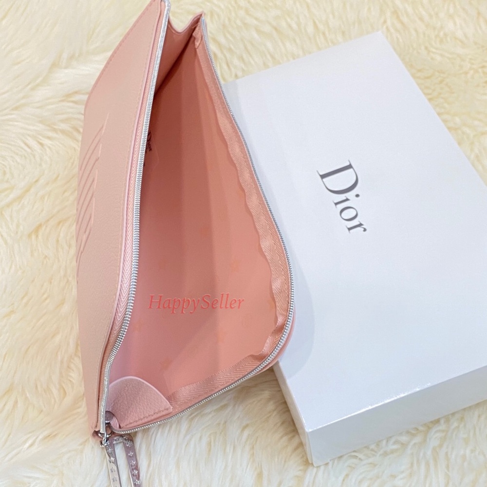Dior Pouch Cosmetic Organizer Makeup Clutch Case Shaving Kit Dopp Bag Pink NEW - Picture 5 of 8